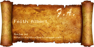 Feith Albert névjegykártya