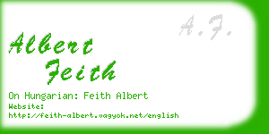 albert feith business card